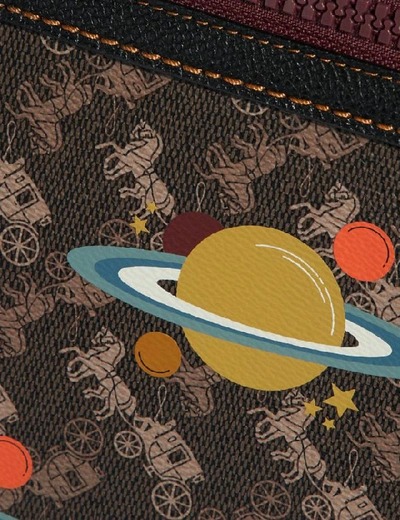 Shop Coach Olive Crossbody With Horse And Carriage Print And Planets - Women's In Pewter/brown Black