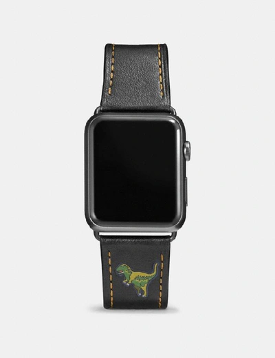 Coach Apple Watch® Strap With Rexy In Black