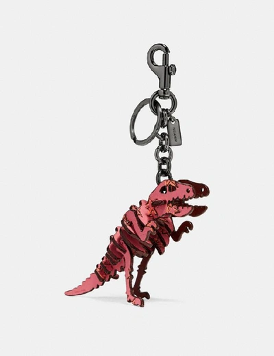 Shop Coach Small Printed Rexy Bag Charm - Women's In Bright Pink/black