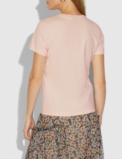 Shop Coach Fitted Retro Signature T-shirt In Pink