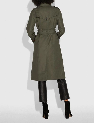 Shop Coach Cotton Trench Coat - Women's In Military