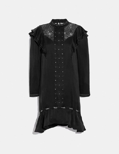Shop Coach Washed Silk Dress - Women's In Black