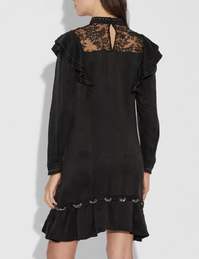Shop Coach Washed Silk Dress - Women's In Black