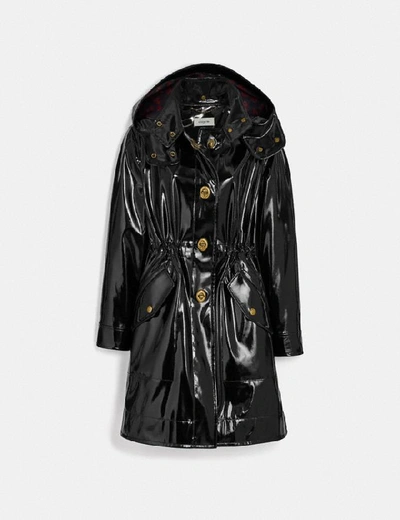 Shop Coach Raincoat With Horse And Carriage Print Lining - Women's In Black