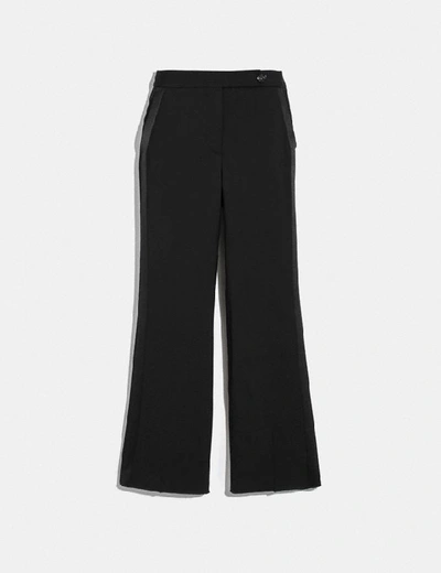Shop Coach Tuxedo Flare Trousers In Black