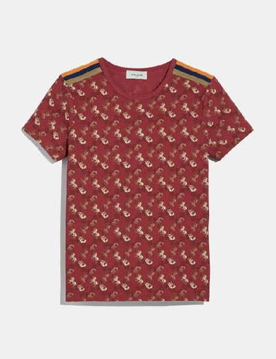 Shop Coach Horse And Carriage Pique T-shirt - Women's In Red
