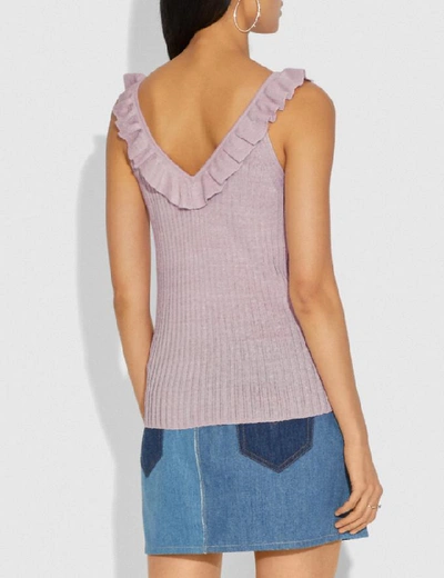 Shop Coach Ruffle Tank Sweater - Women's In Pink