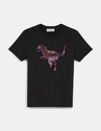 Shop Coach Embroidered Rexy T-shirt With Kaffe Fassett Print In Dark Shadow