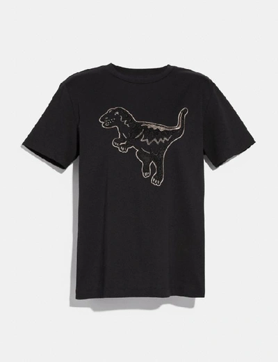 Shop Coach Embroidered Rexy T-shirt - Women's In Dark Shadow
