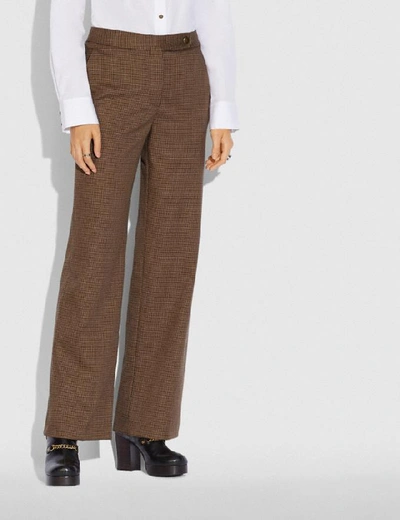 Shop Coach Check Trousers - Women's In Brown