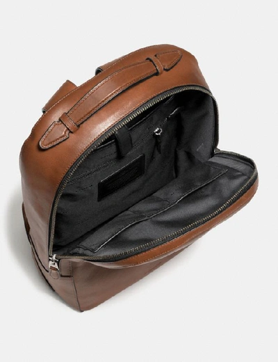 Shop Coach Metropolitan Soft Backpack In Dark Saddle/black/black Antique Nickel