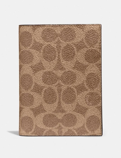 Shop Coach Passport Case In Khaki