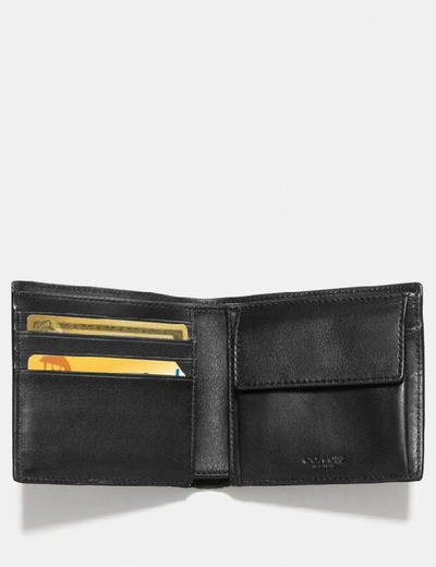 Coach Slim Billfold Wallet In Signature Canvas In Charcoal