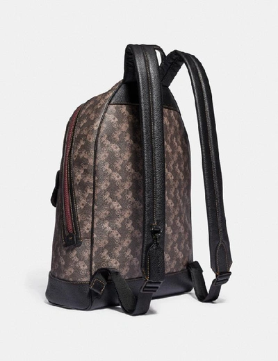 Shop Coach Barrow Backpack With Horse And Carriage Print And Varsity Stripe