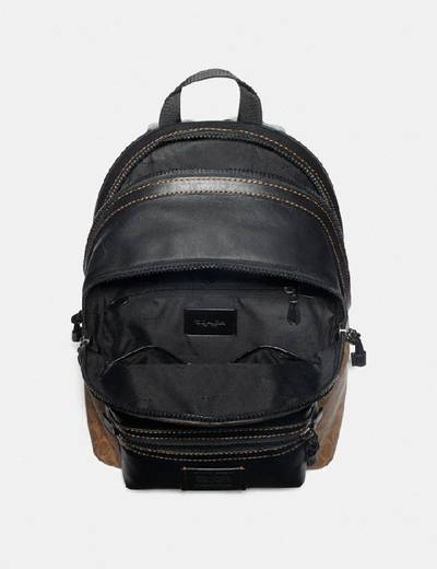 Shop Coach Academy Backpack In Signature Canvas With Rexy By Yeti Out In Khaki/black Copper