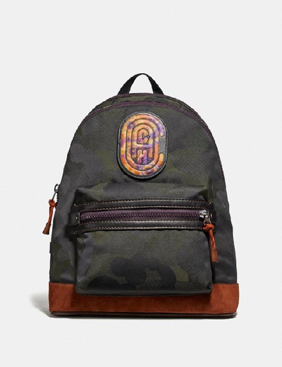 Shop Coach Academy Backpack With Wild Beast Print And Kaffe Fassett Patch In Military Wild Beast/black Copper