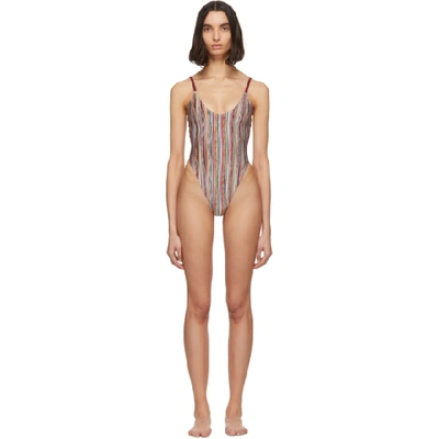 Shop Missoni Multicolor  Mare Striped One-piece Swimsuit In Sm0w6 Mult