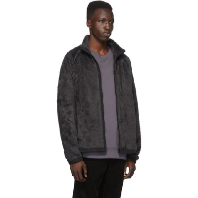 Shop Norse Projects Grey Fleece Tycho Zip Jacket In Slate Grey