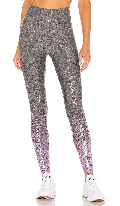 Shop Beyond Yoga Alloy Ombre High Waisted Midi Legging In Grey. In Shiny Mauve Speckle