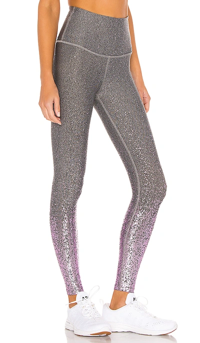 Shop Beyond Yoga Alloy Ombre High Waisted Midi Legging In Grey. In Shiny Mauve Speckle