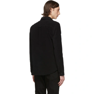 Shop Frame Black Moleskin Shirt Jacket In Noir