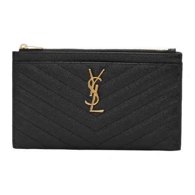 Shop Saint Laurent Black Monogramme Bill Pouch In 1000 Black