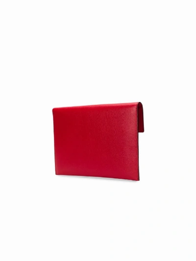 Shop Alexander Mcqueen Envelope Leather Pouch In Red