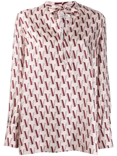 Shop Valentino Printed Twill Shirt In Pink