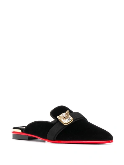 Shop Alexander Mcqueen Velvet Slippers In Black