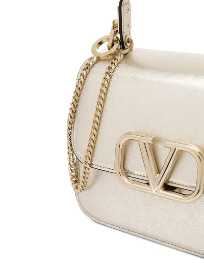 Shop Valentino Vsling Small Leather Shoulder Bag In Brown