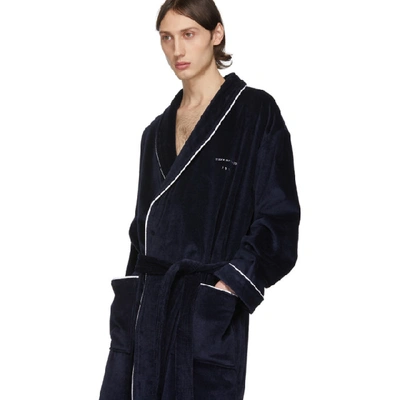 Shop Tiger Of Sweden Navy Eiden Bath Robe In 229dkjnblu