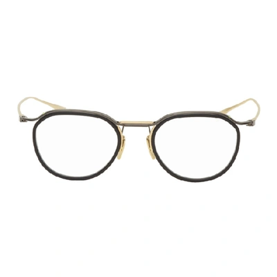Shop Dita Black & Gold Dtx131 Glasses In Black Iron/gold