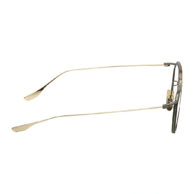 Shop Dita Black & Gold Dtx131 Glasses In Black Iron/gold