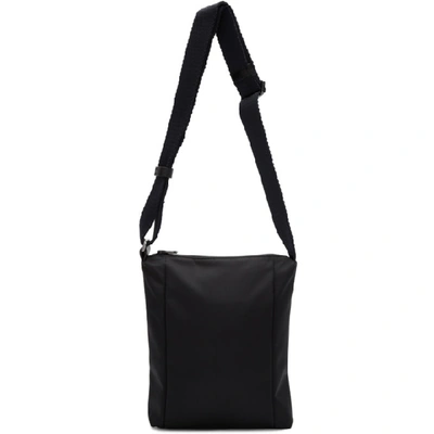 Shop Giorgio Armani Black Embossed Logo Messenger Bag