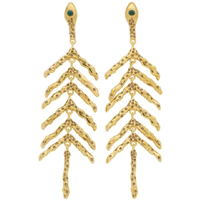 Shop Chloé Chloe Gold Fishbone Earrings In 9da Gold Co