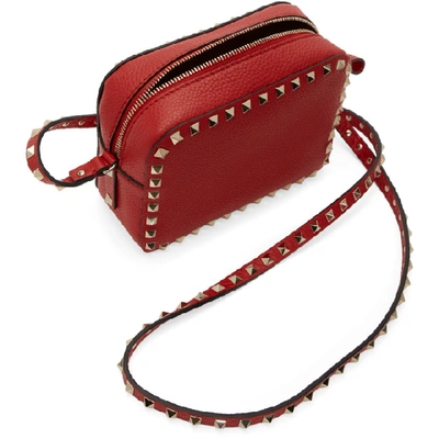 Shop Valentino Red  Garavani Rockstud Crossbody Bag In Ju5 Rouge P