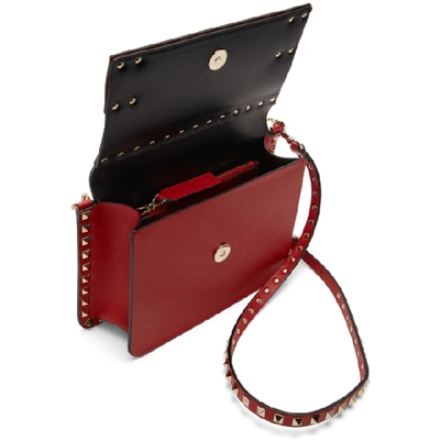 Shop Valentino Red  Garavani Small Rockstud Shoulder Bag In Ju5 Rouge P
