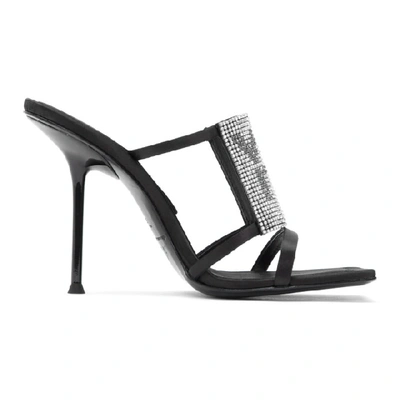 Shop Alexander Wang Black Julie Logo Heeled Sandals In 001 Black