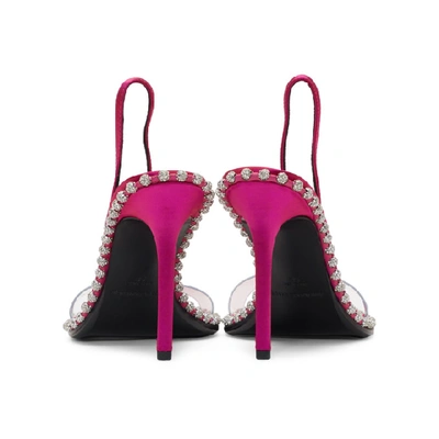 Shop Alexander Wang Pink Satin Nova Crystal Sandals In 675 Hot Pin