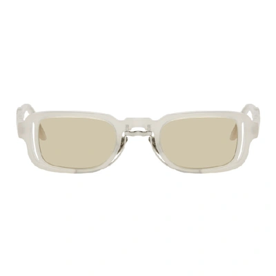 Shop Kuboraum White N12 Pl Sunglasses In Brown