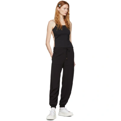 Shop Chloé Chloe Black Crepe Loose Lounge Pants In 001 Black