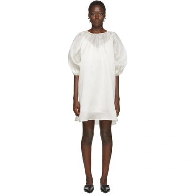 Shop Arch The Ssense Exclusive Off-white Silk Balloon Dress In Ivory