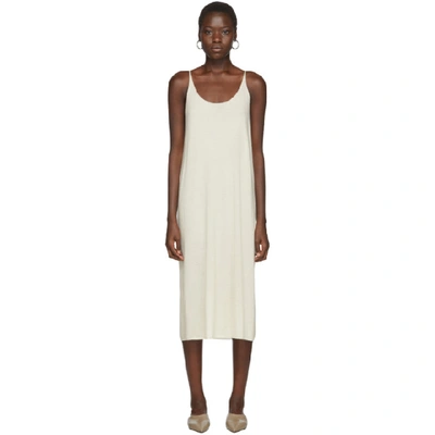 Shop Arch The Off-white Silk And Cashmere Dress In Ivory