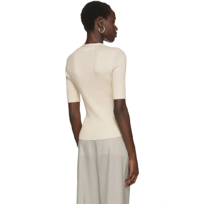 Shop Arch The Off-white Half Sleeve Cardigan In Ivory