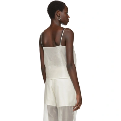 Shop Arch The Off-white Silk V-neck Tank Top In Ivory