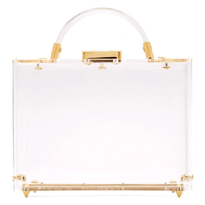 Shop Mark Cross Transparent Plexi Grace Box Bag In Clear