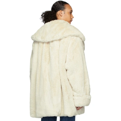 Shop We11 Done We11done Off-white Faux Fur Coat In Ivory
