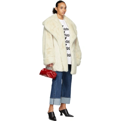 Shop We11 Done We11done Off-white Faux Fur Coat In Ivory