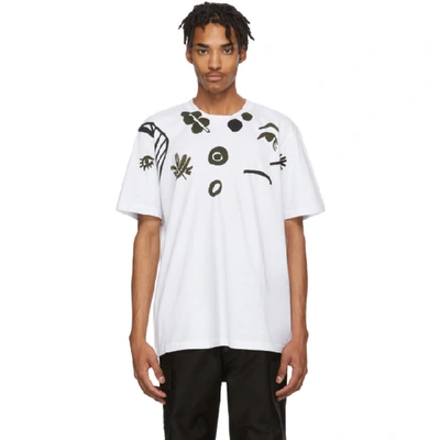 Shop Marni White Graphic T-shirt In 00w01 White