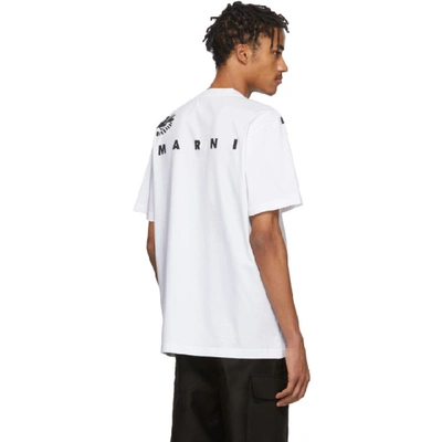 Shop Marni White Graphic T-shirt In 00w01 White